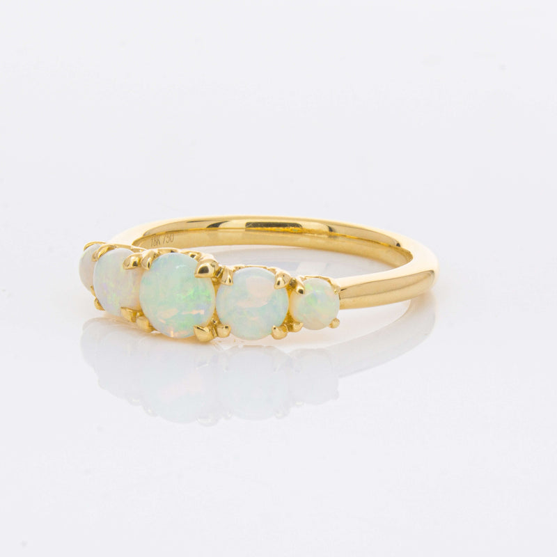 18ct Yellow Gold Five Stone Opal Octavia Ring-Ring-Walker & Hall