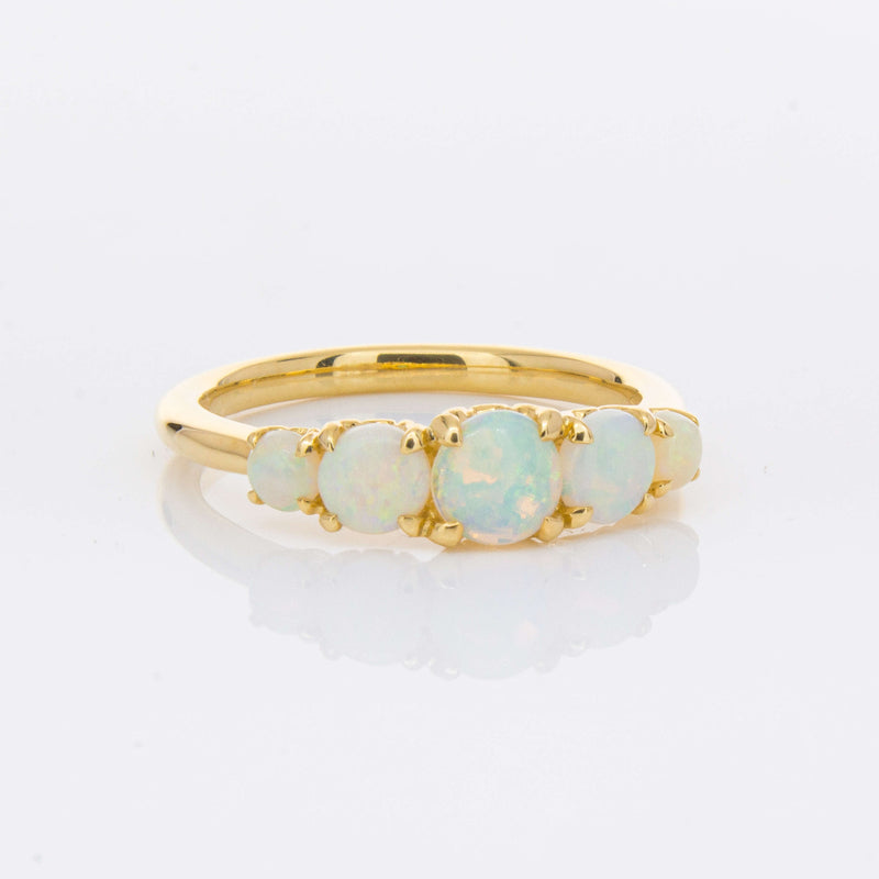 18ct Yellow Gold Five Stone Opal Octavia Ring-Ring-Walker & Hall