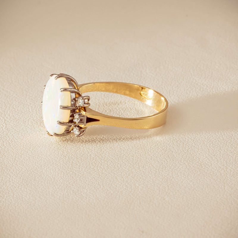 Deja Vu 18ct Yellow Gold Opal & Diamond Ring - Ring - Walker & Hall