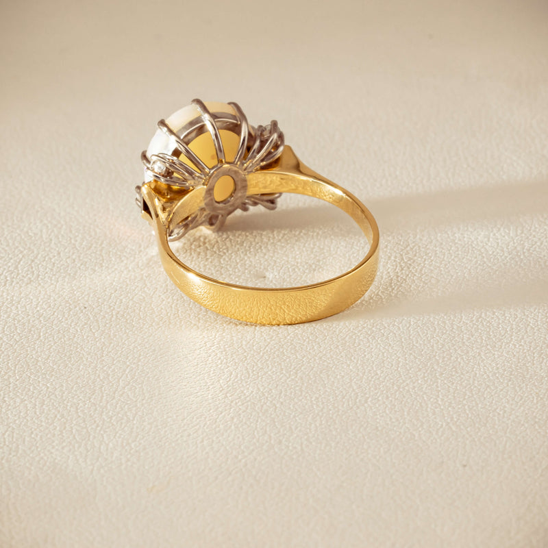 Deja Vu 18ct Yellow Gold Opal & Diamond Ring - Ring - Walker & Hall