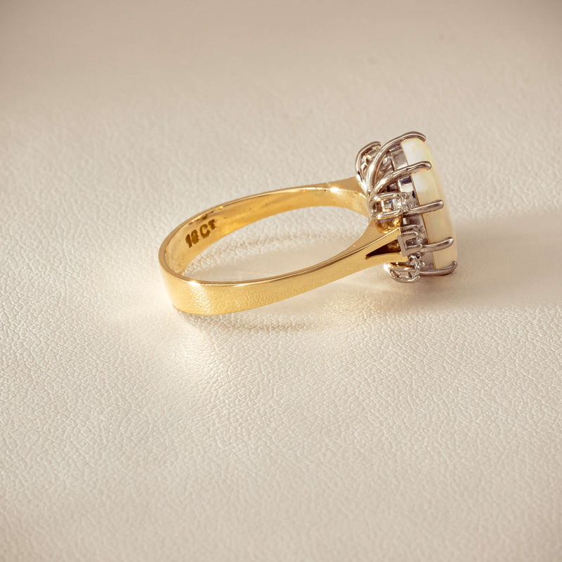 Deja Vu 18ct Yellow Gold Opal & Diamond Ring - Ring - Walker & Hall