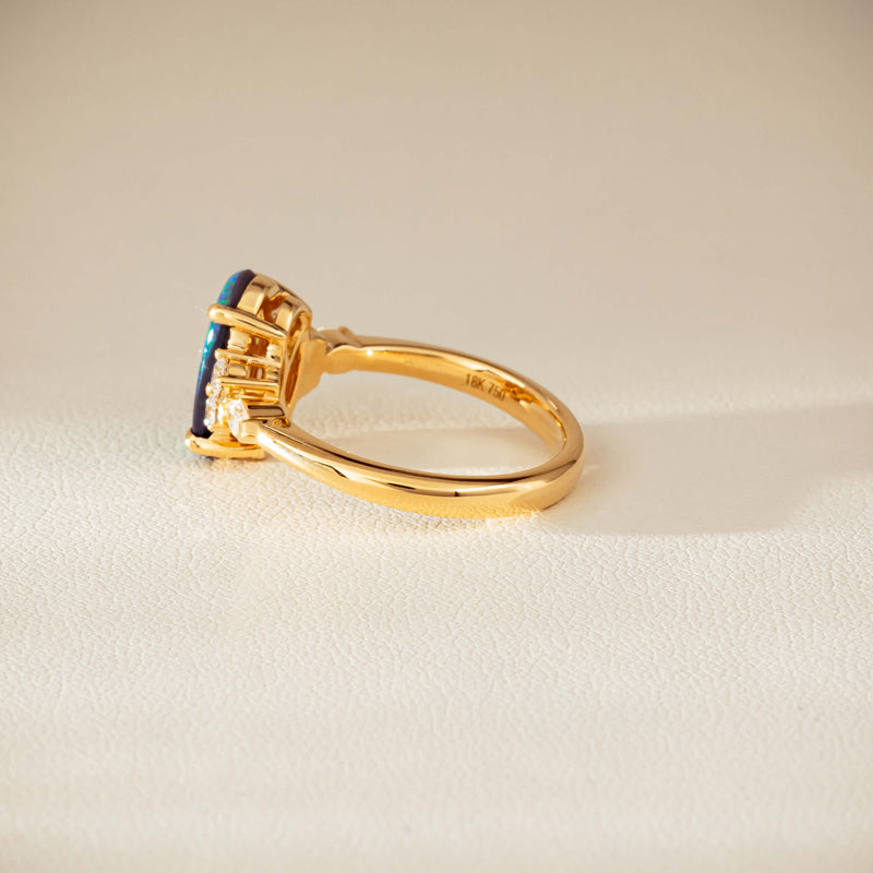 18ct Yellow Gold 1.48ct Opal & Diamond Oriana Ring-Ring-Walker & Hall