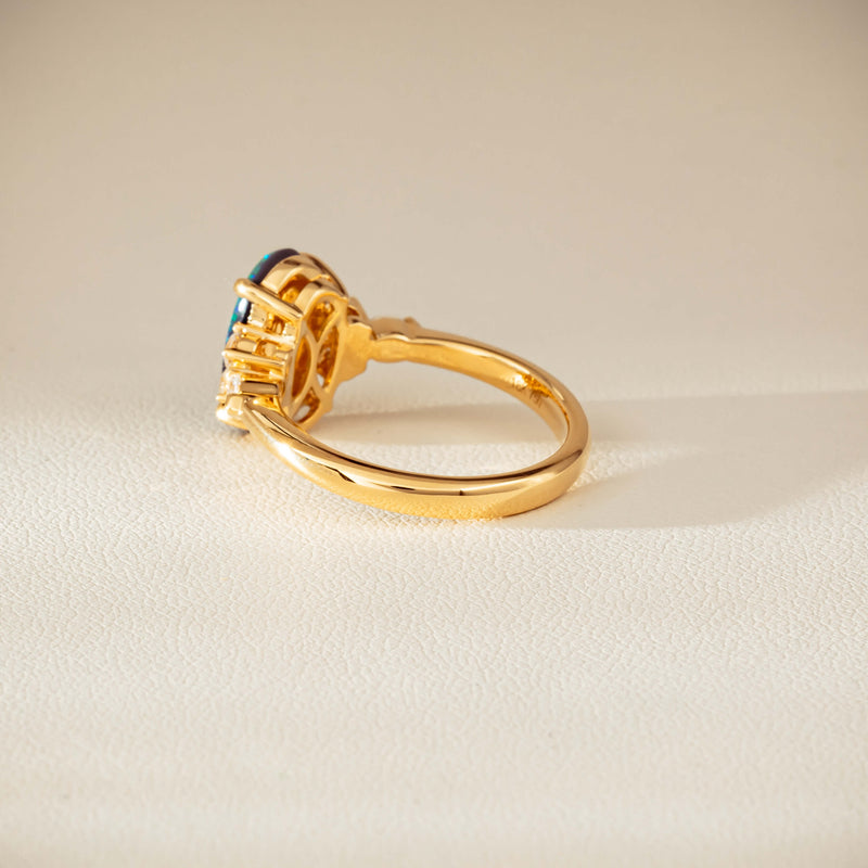 18ct Yellow Gold 1.48ct Opal & Diamond Oriana Ring-Ring-Walker & Hall