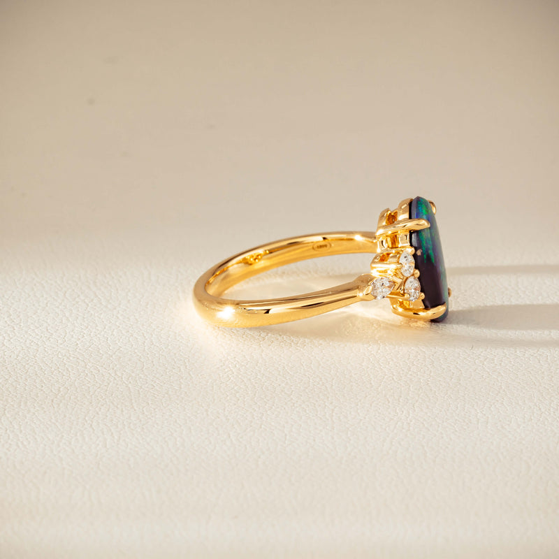 18ct Yellow Gold 1.48ct Opal & Diamond Oriana Ring-Ring-Walker & Hall