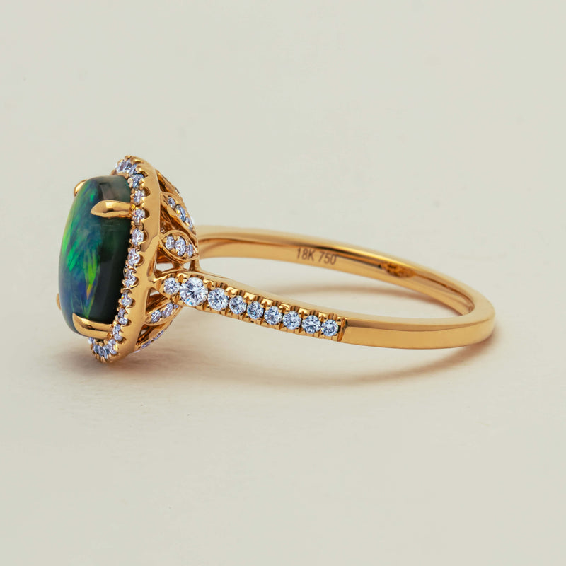 18ct Yellow Gold 1.82ct Opal & Diamond Sierra Ring - Ring - Walker & Hall
