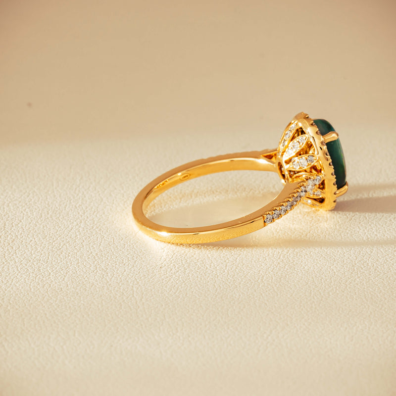 18ct Yellow Gold 1.82ct Opal & Diamond Sierra Ring - Ring - Walker & Hall