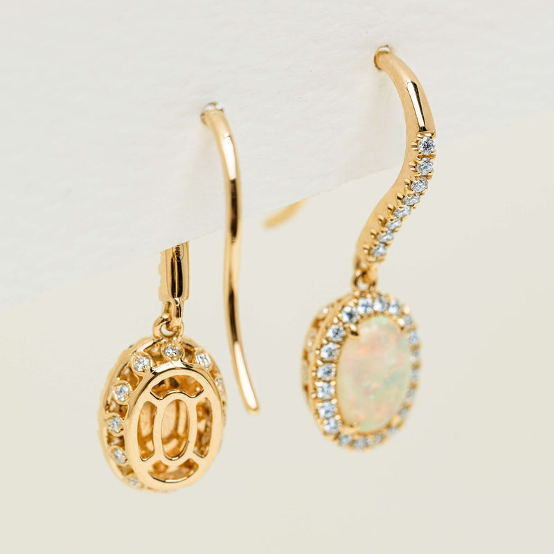 18ct Yellow Gold .81ct Opal & Diamond Sierra Earrings - Earrings - Walker & Hall