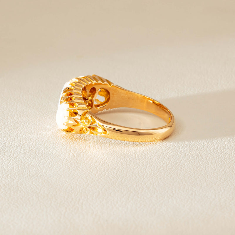 Vintage 18ct Yellow Gold Opal & Diamond Ring - Ring - Walker & Hall