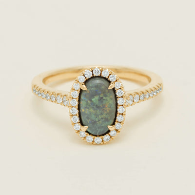 18ct Yellow Gold 1.25ct Opal & Diamond Sierra Ring