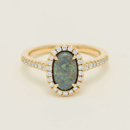 18ct Yellow Gold 1.25ct Opal & Diamond Sierra Ring