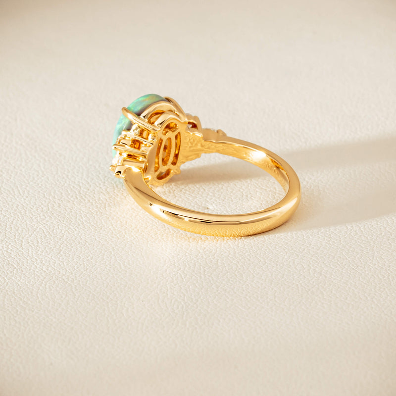 18ct Yellow Gold 2.30ct Opal & Diamond Oriana Ring - Ring - Walker & Hall