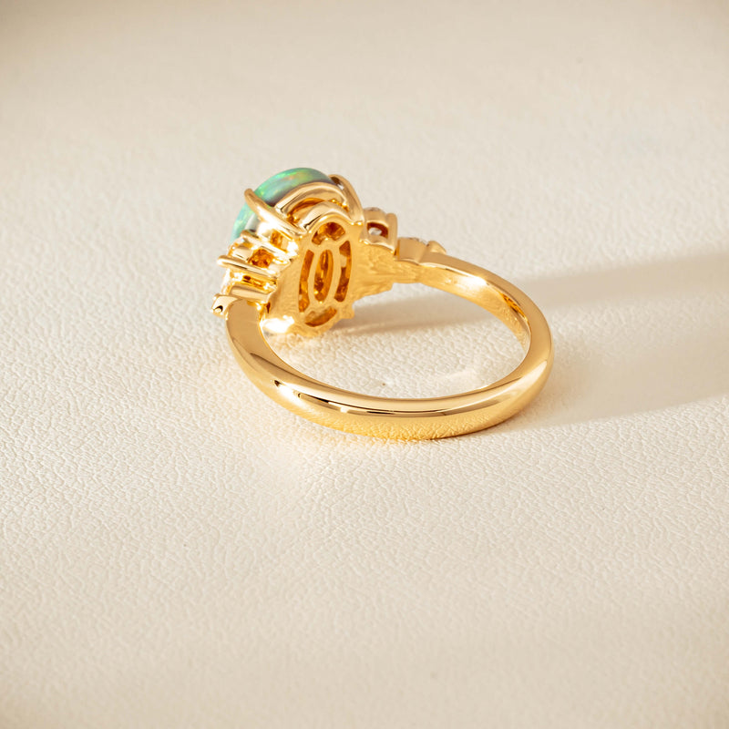 18ct Yellow Gold 2.30ct Opal & Diamond Oriana Ring - Ring - Walker & Hall