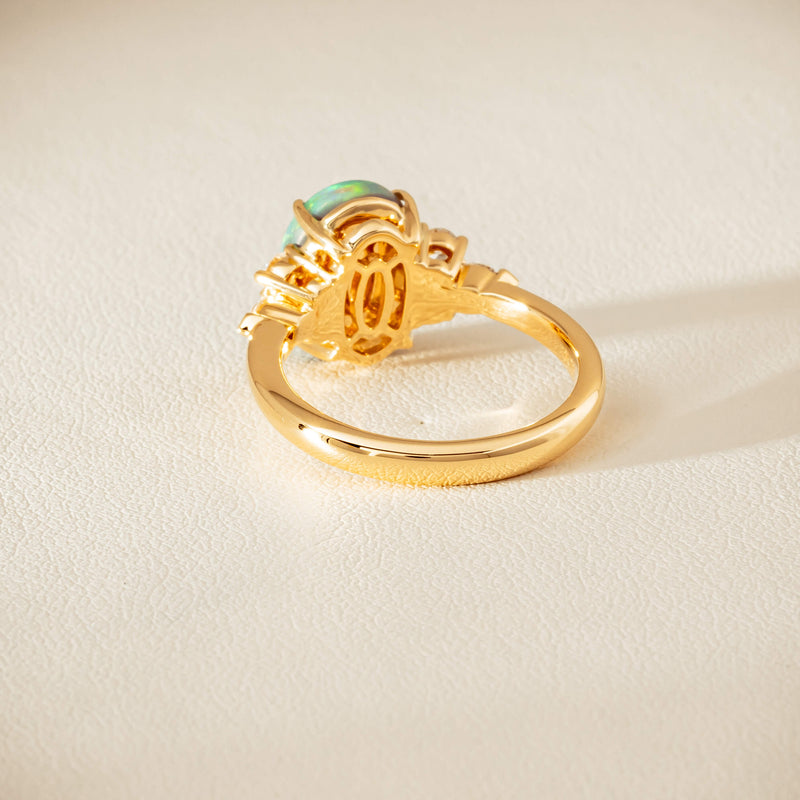 18ct Yellow Gold 2.30ct Opal & Diamond Oriana Ring - Ring - Walker & Hall