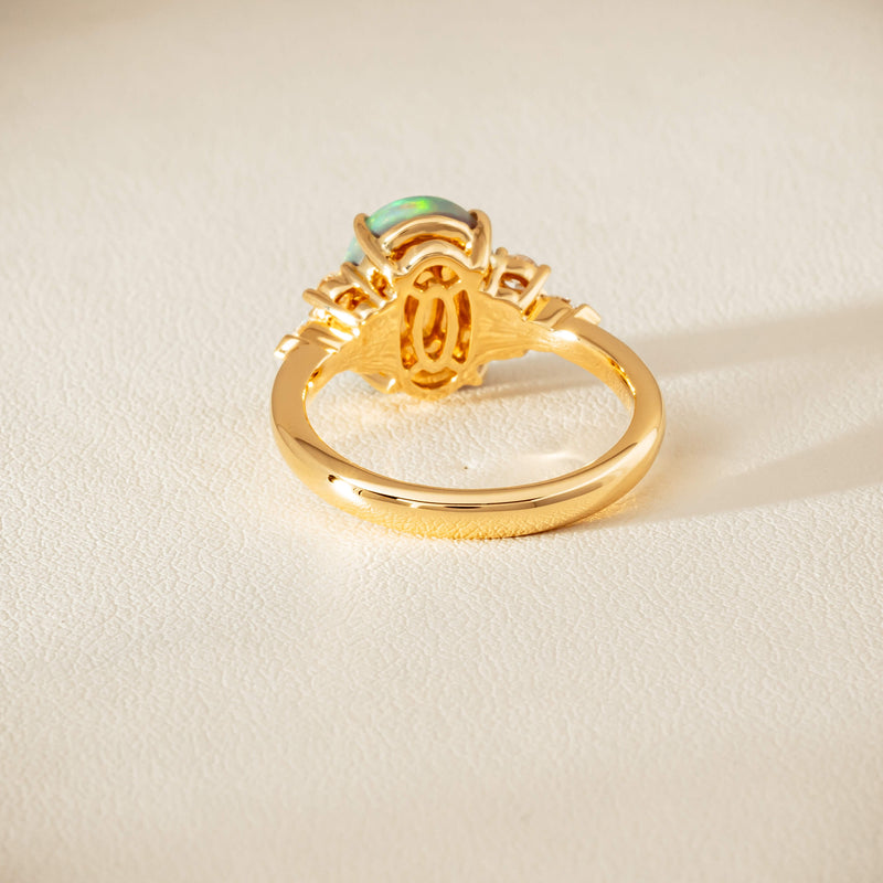 18ct Yellow Gold 2.30ct Opal & Diamond Oriana Ring - Ring - Walker & Hall