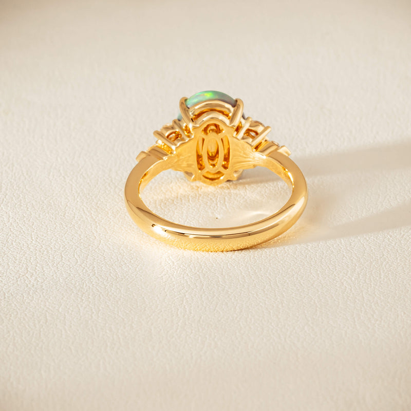 18ct Yellow Gold 2.30ct Opal & Diamond Oriana Ring - Ring - Walker & Hall
