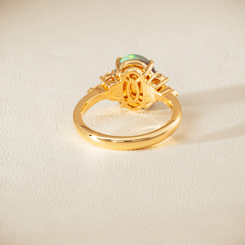 18ct Yellow Gold 2.30ct Opal & Diamond Oriana Ring - Ring - Walker & Hall