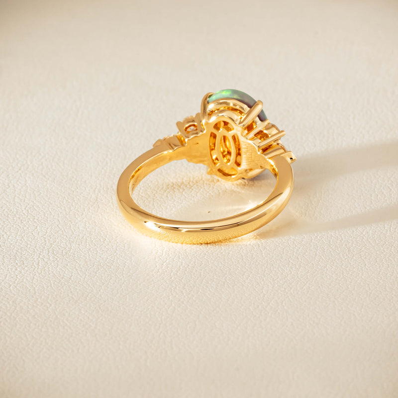 18ct Yellow Gold 2.30ct Opal & Diamond Oriana Ring - Ring - Walker & Hall