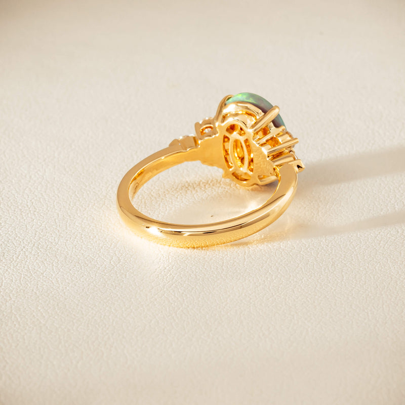 18ct Yellow Gold 2.30ct Opal & Diamond Oriana Ring - Ring - Walker & Hall