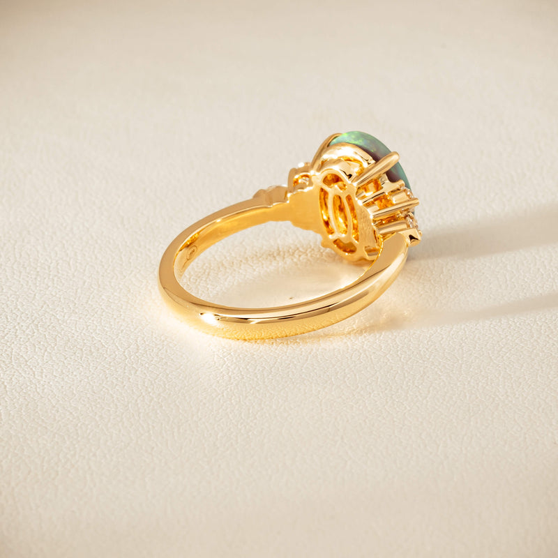 18ct Yellow Gold 2.30ct Opal & Diamond Oriana Ring - Ring - Walker & Hall