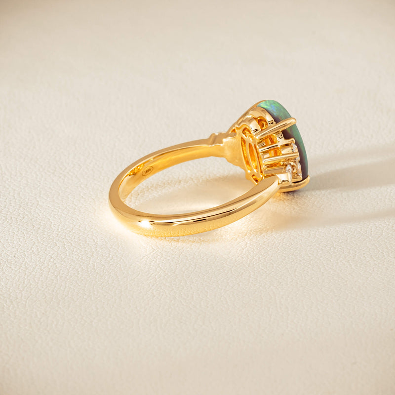 18ct Yellow Gold 2.30ct Opal & Diamond Oriana Ring - Ring - Walker & Hall