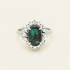 Deja Vu Platinum 1.68ct Opal & Diamond Halo Ring - Ring - Walker & Hall