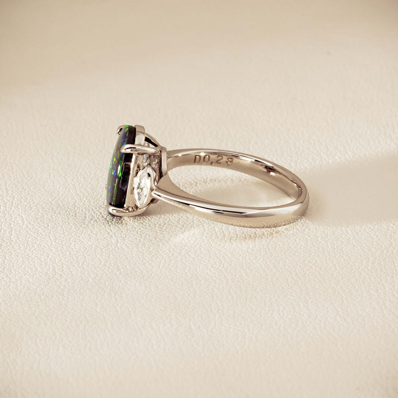 Deja Vu Platinum 1.62ct Opal & Diamond Ring