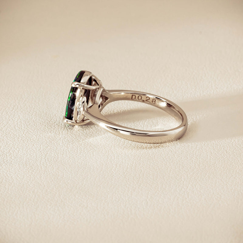 Deja Vu Platinum 1.62ct Opal & Diamond Ring