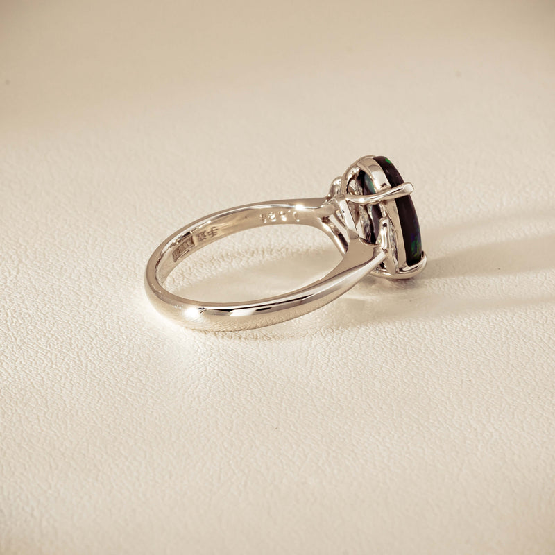 Deja Vu Platinum 1.62ct Opal & Diamond Ring
