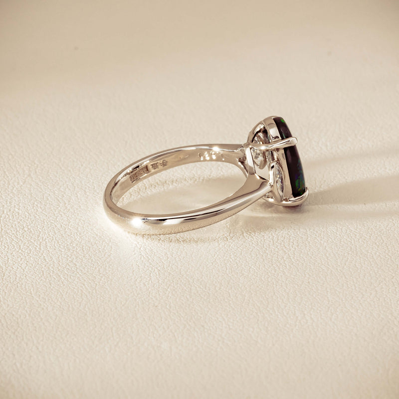 Deja Vu Platinum 1.62ct Opal & Diamond Ring