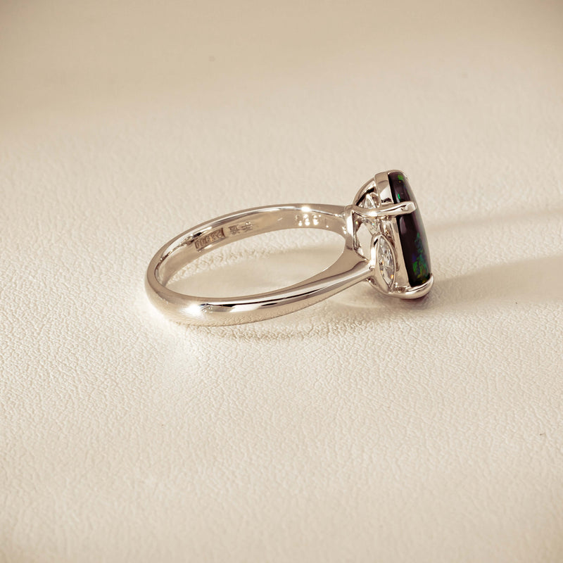 Deja Vu Platinum 1.62ct Opal & Diamond Ring