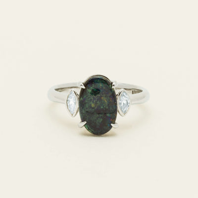 Deja Vu Platinum 1.62ct Opal & Diamond Ring