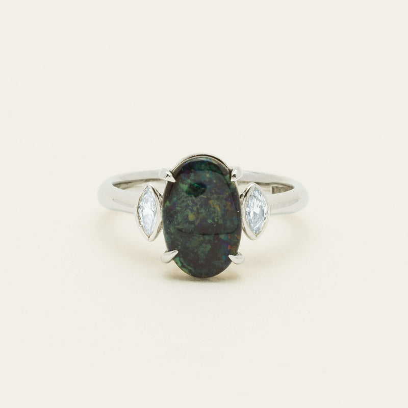 Deja Vu Platinum 1.62ct Opal & Diamond Ring