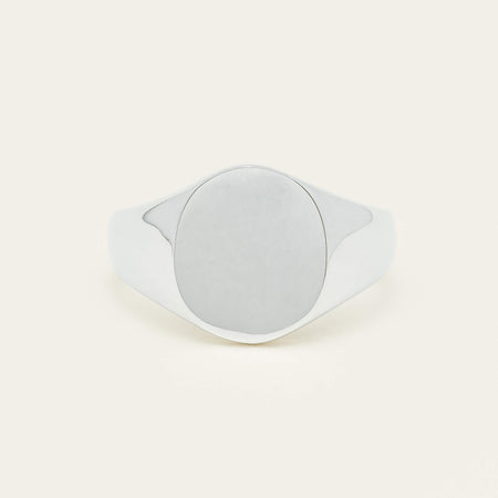 Sterling Silver Men's Oval Signet Ring - Ring - Walker & Hall