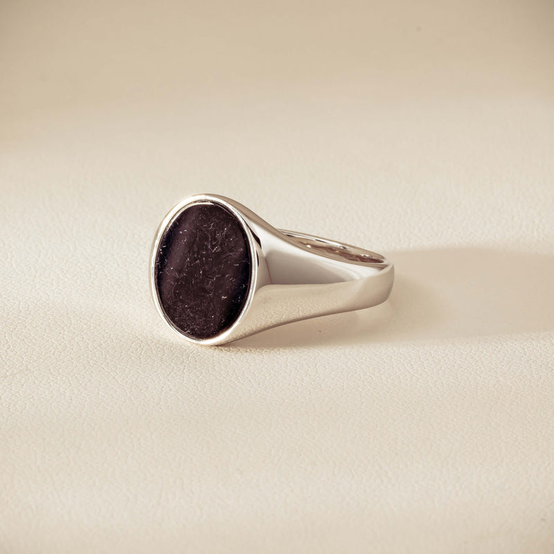 Sterling Silver Oval Onyx Signet Ring - Ring - Walker & Hall