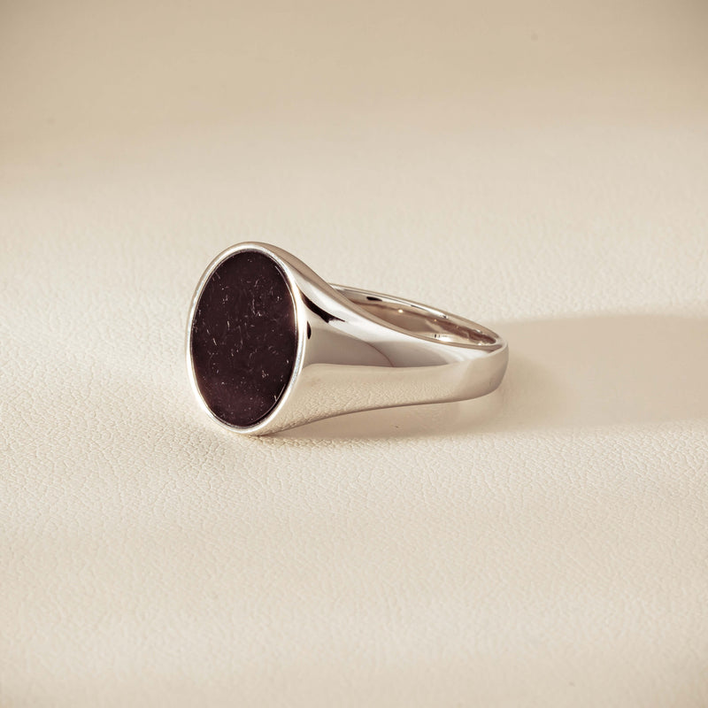 Sterling Silver Oval Onyx Signet Ring - Ring - Walker & Hall