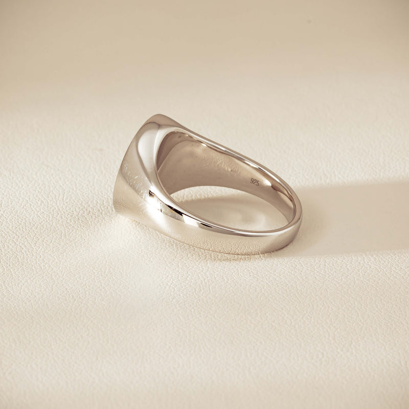 Sterling Silver Oval Onyx Signet Ring - Ring - Walker & Hall