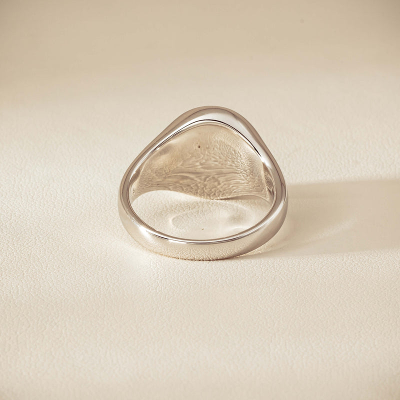 Sterling Silver Oval Onyx Signet Ring - Ring - Walker & Hall