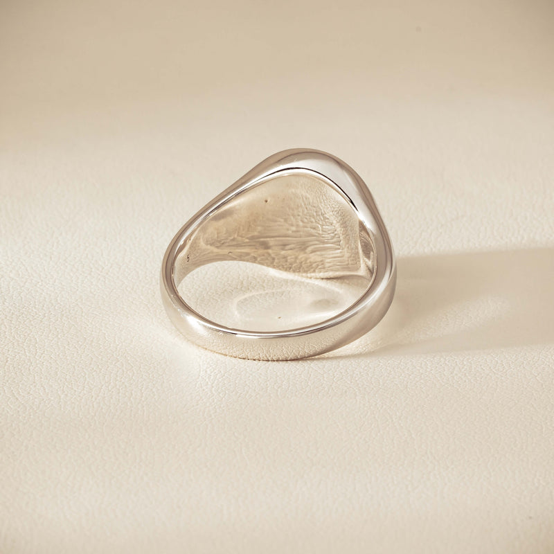 Sterling Silver Oval Onyx Signet Ring - Ring - Walker & Hall
