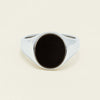 Sterling Silver Oval Onyx Signet Ring - Ring - Walker & Hall