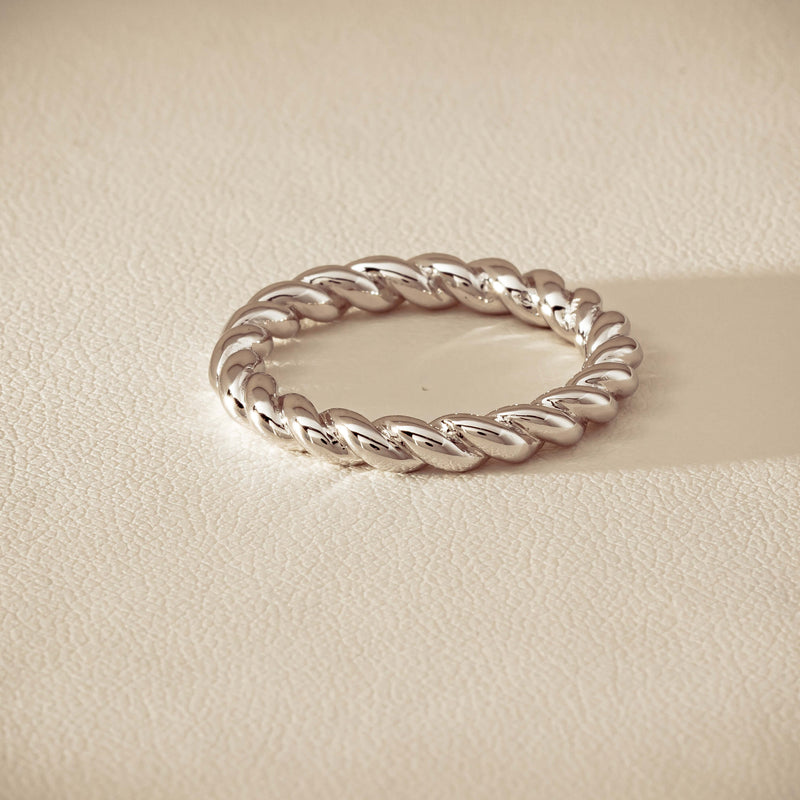 Sterling Silver Twine Stacking Band - Ring - Walker & Hall