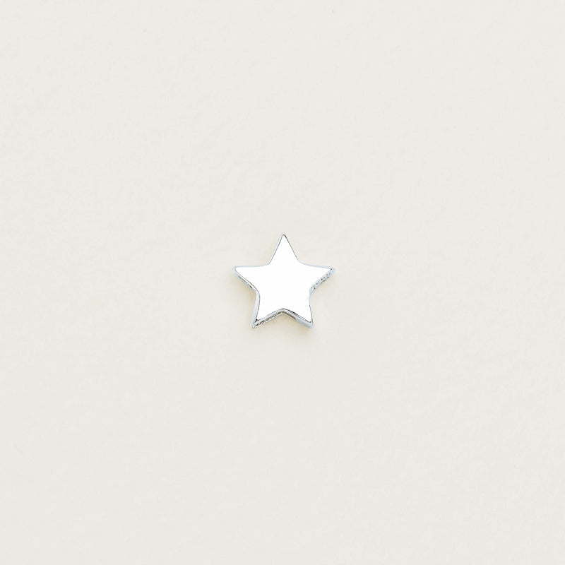 Sterling Silver Noted Star Charm - Charm - Walker & Hall
