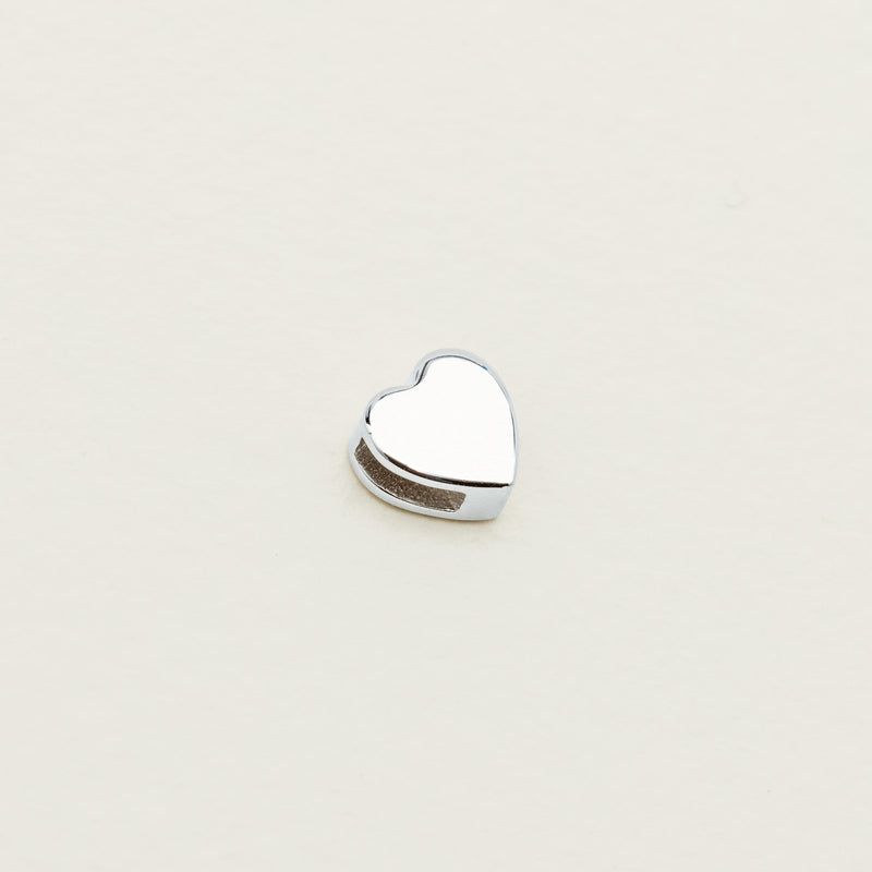 Sterling Silver Noted Heart Charm - Necklace - Walker & Hall