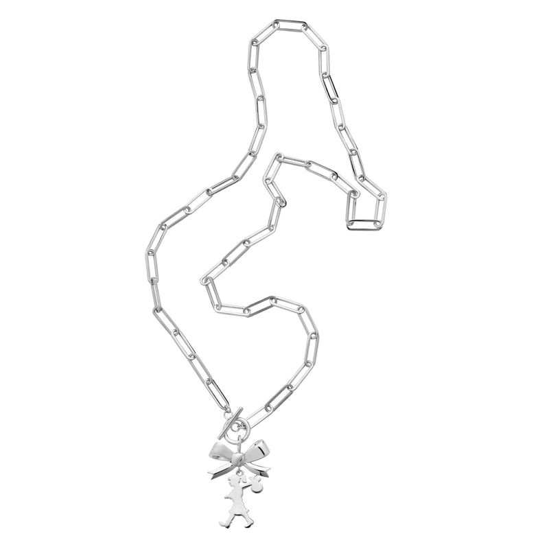 Karen Walker Girl With The Bow Necklace - Sterling Silver-Necklace-Walker & Hall