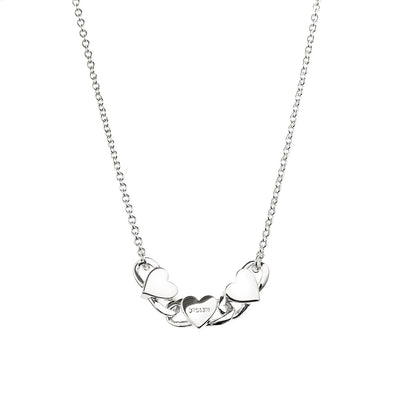 Stolen Girlfriends Club Triple Heart Love Chain Necklace - Sterling Silver-Necklace-Walker & Hall