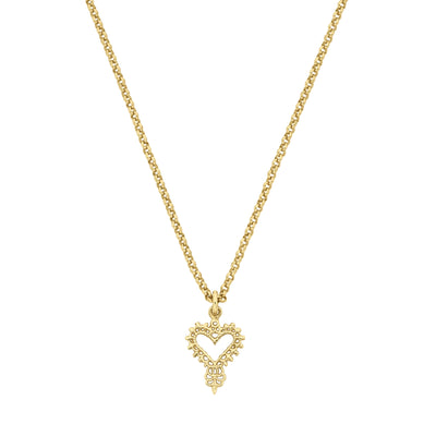 Zoe & Morgan Mini Gypsy Heart Necklace - Gold Vermeil - Necklace - Walker & Hall