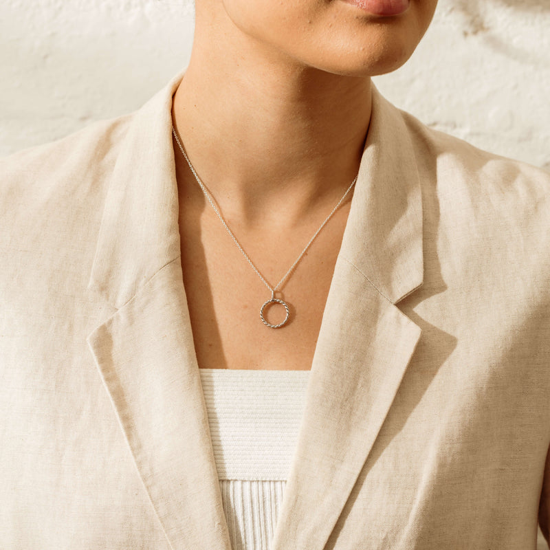 Sterling Silver Twine Pendant With Chain