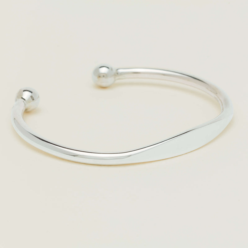 Sterling Silver Men's Torque Cuff - Bracelet - Walker & Hall