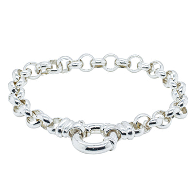 Sterling Silver Round Belcher Bracelet With Bolt Clasp-Bracelet-Walker & Hall