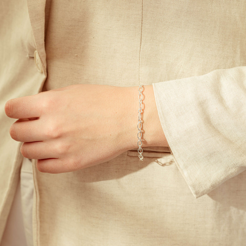 Sterling Silver Figaro Bracelet-Bracelet-Walker & Hall