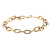 Deja Vu 18ct Tri-Tone Gold Hollow Oval Link Bracelet-Bracelet-Walker & Hall